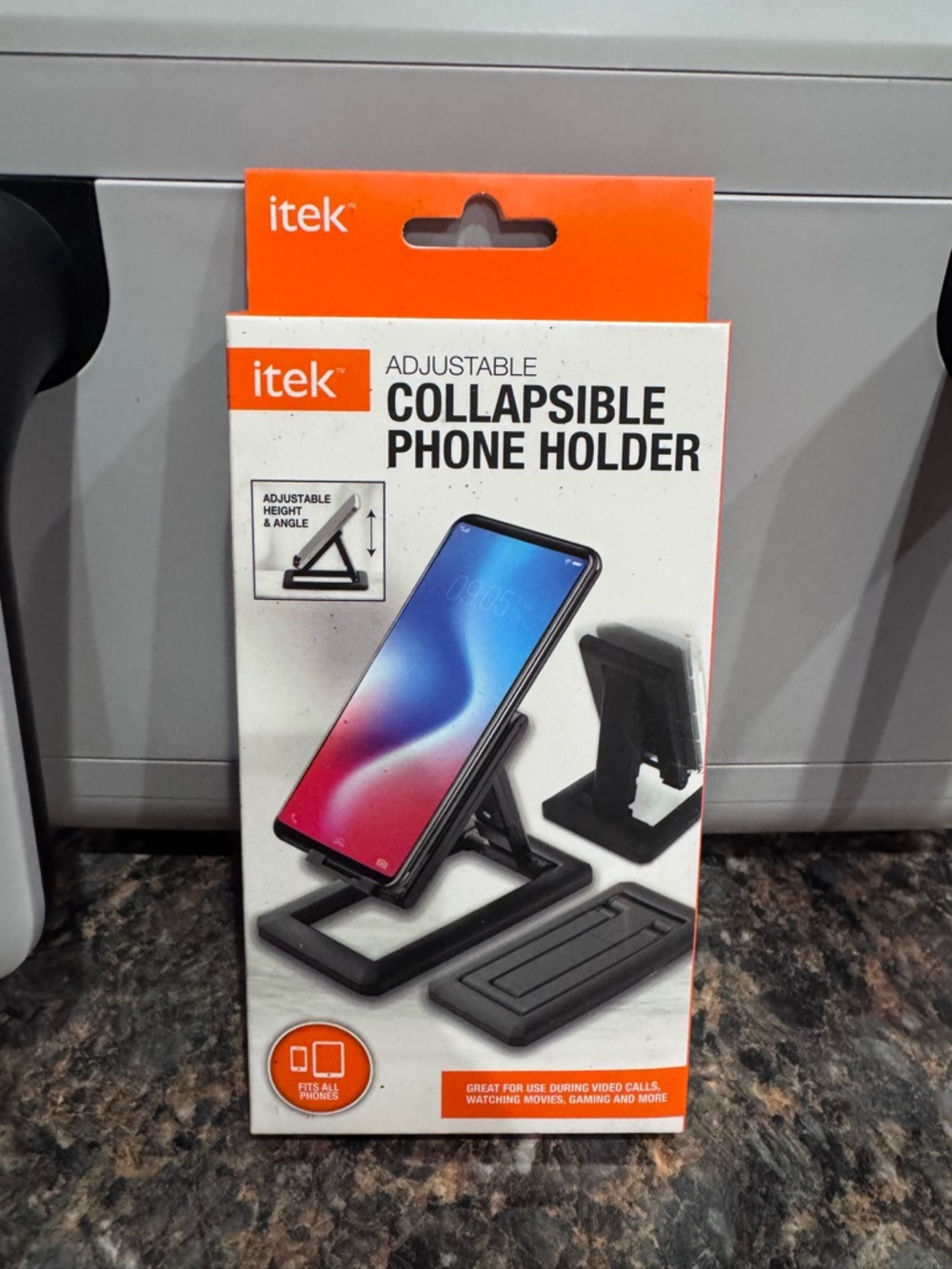 Black Collapsible Adjustable Phone Holder